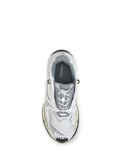 Versace Icaro Sneakers in fabric, mesh and leather - 6ed9k-White+Silver+Concrete-Palladium '82