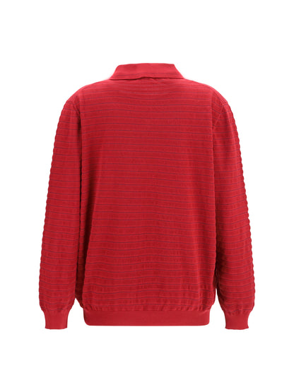 Miu Miu Cotton V-neck Sweater - Amaranto