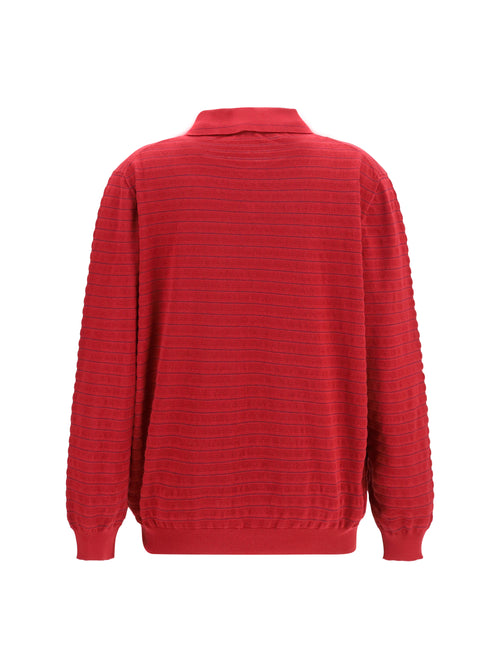 Miu Miu Cotton V-neck Sweater - Amaranto