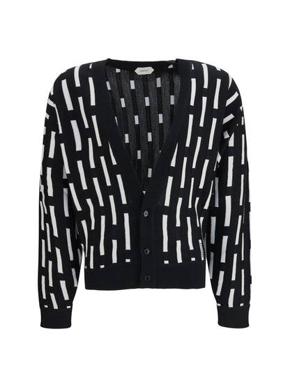 Versace Gianni Dashes Cardigan - Black/White