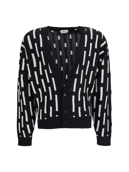 Versace Gianni Dashes Cardigan - Black/White