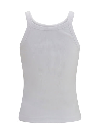 Fendi Ribbed cotton tank Top - White