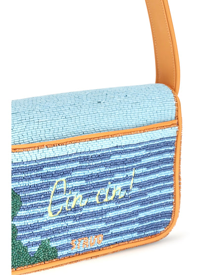 Staud Tommy Beaded Shoulder Bag - Sunset Spritz