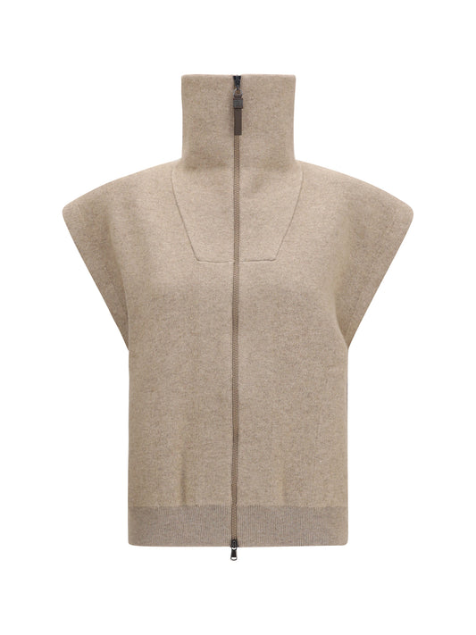 BRUNELLO CUCINELLI High-neck zip Cardigan