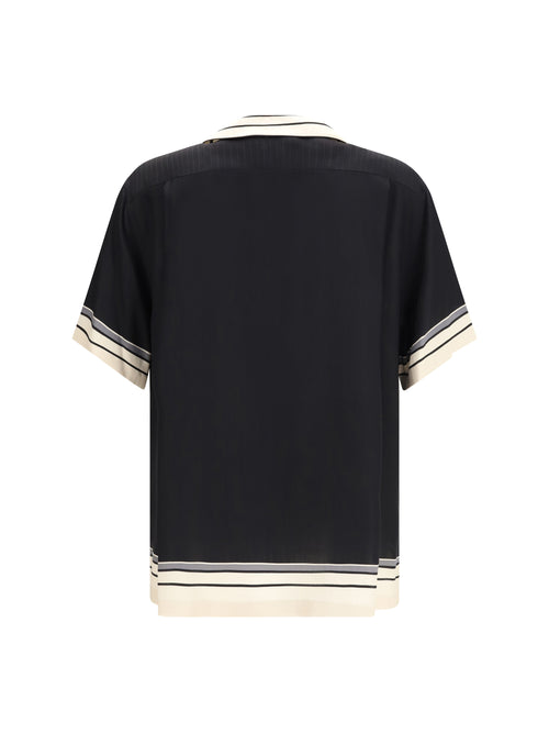 Dolce & Gabbana Hawaii Shirt with logo and striped print - Striped F.Nero