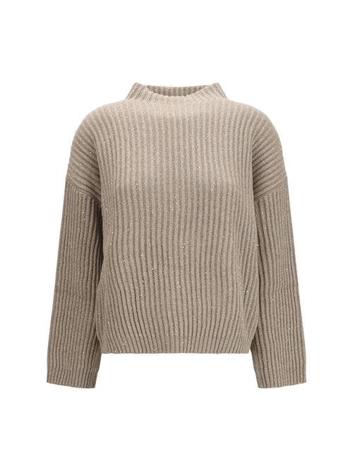 Brunello Cucinelli Cashmere and wool turtleneck Sweater - Noce
