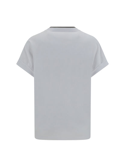 BRUNELLO CUCINELLI Cotton T-shirt with embellishments