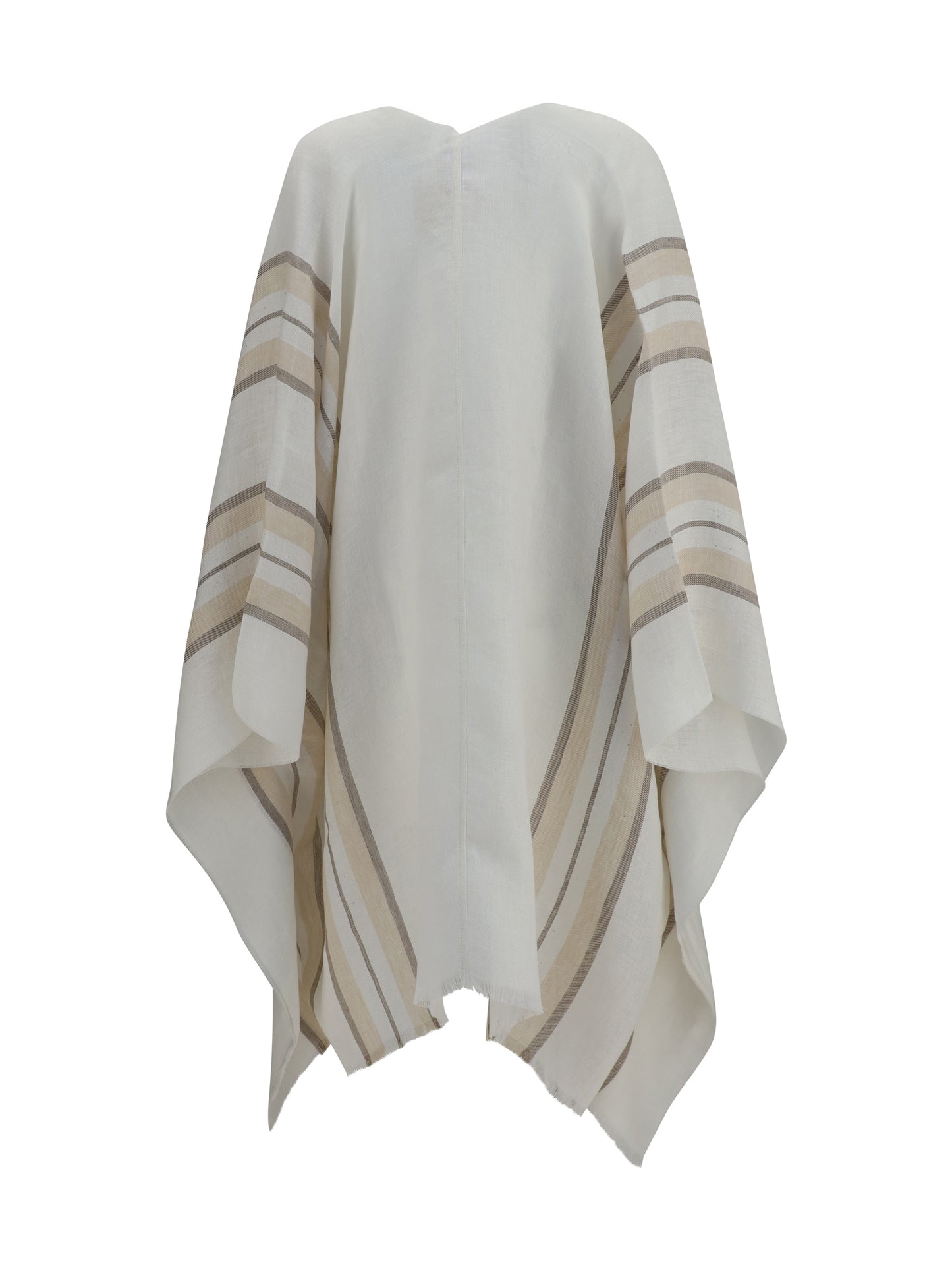 BRUNELLO CUCINELLI Open Poncho in linen, cashmere and silk blend