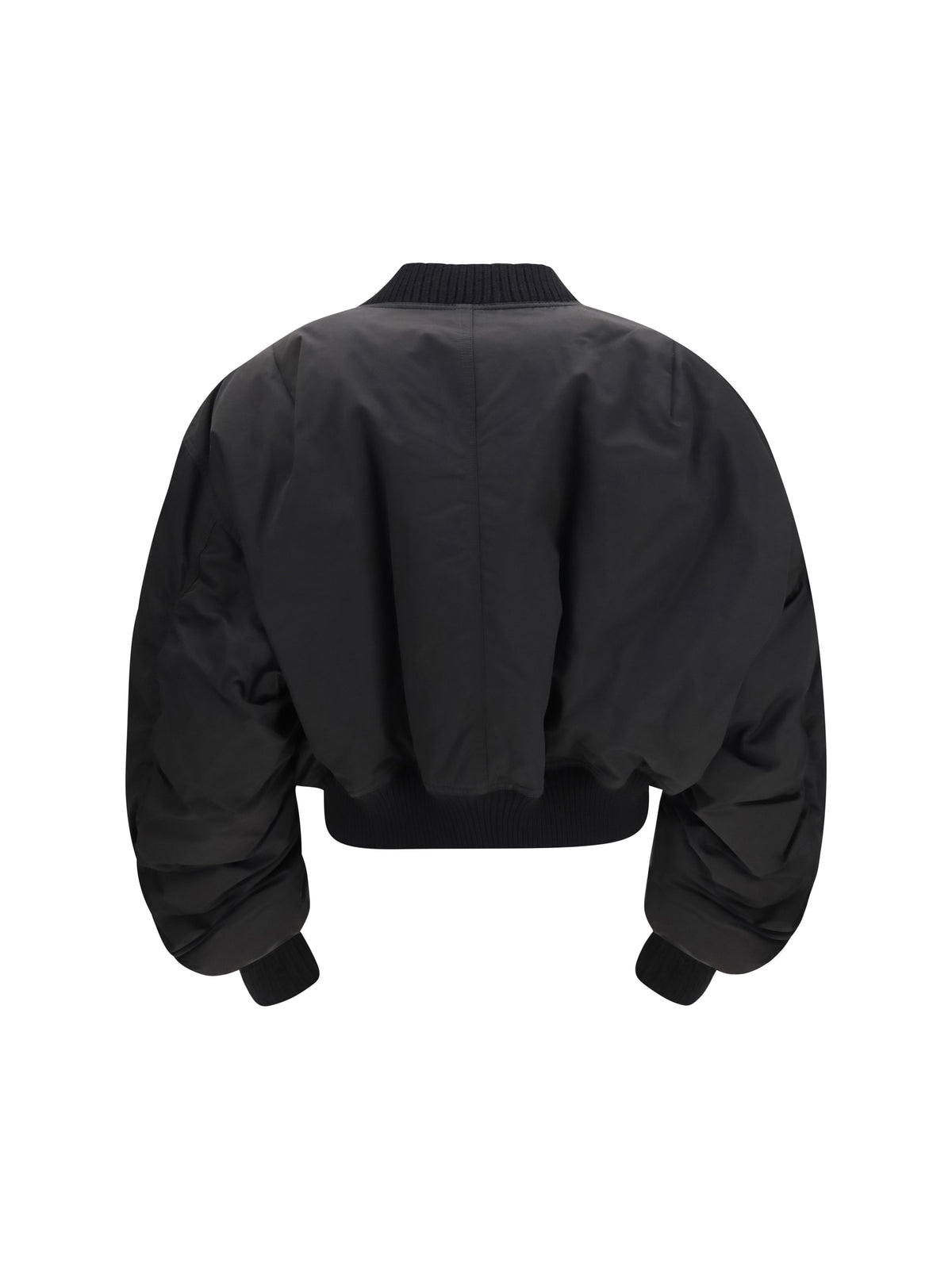 Rick Owens Bomber Jacket with gathered sleeves - Black