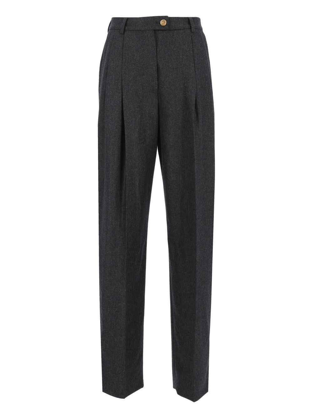 Dolce & Gabbana Wool Flannel Trousers - Black