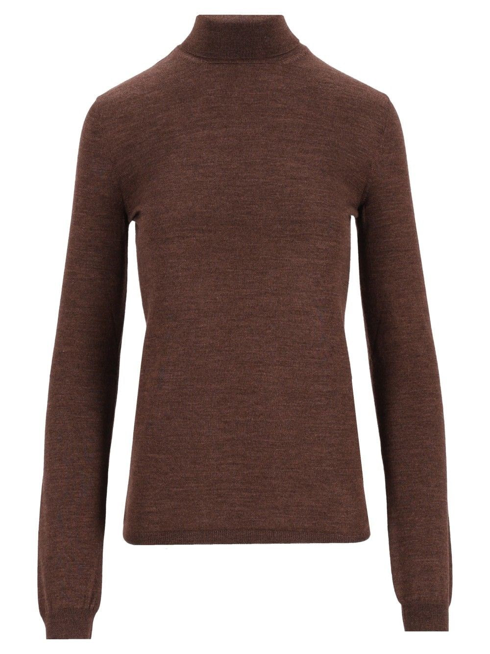 Maison Margiela Wool And Silk Turtleneck - Brown