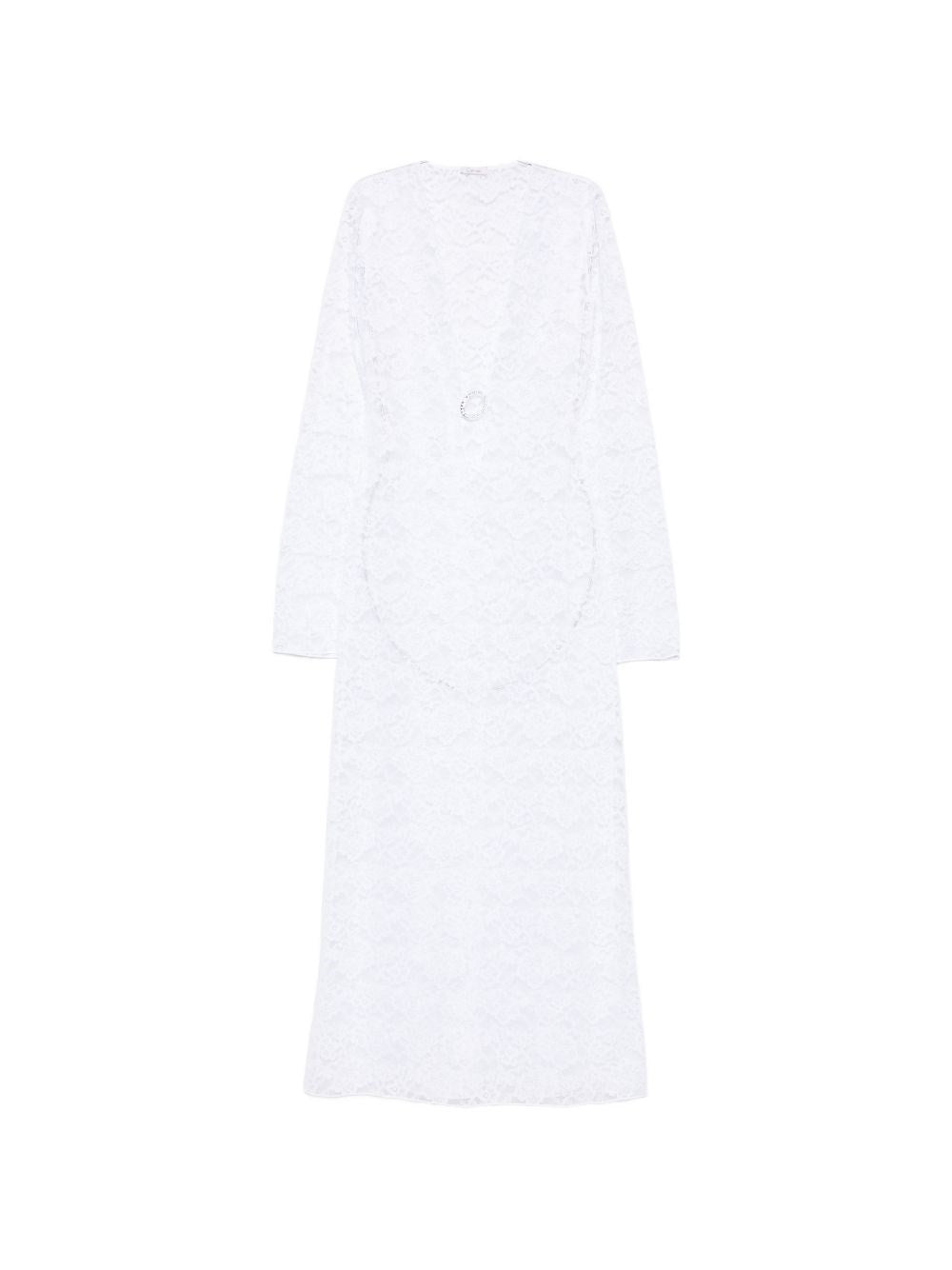 Oseree Long Lace Dress - White
