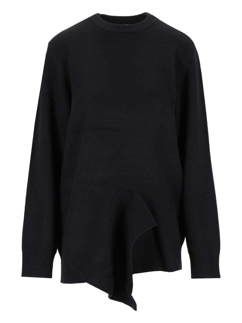 Toteme Asymmetrical Sweater In Wool And Cashmere - Black