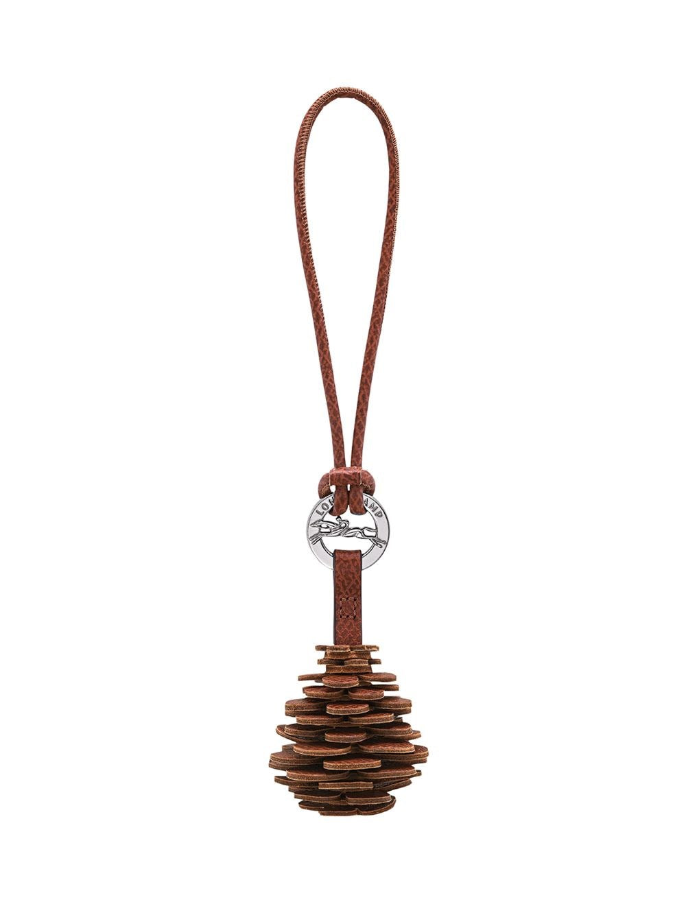 Longchamp Paris "Pine Cone" Keychain - Brown