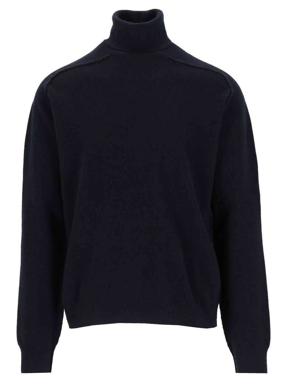 Maison Margiela High Neck Sweater - Blue