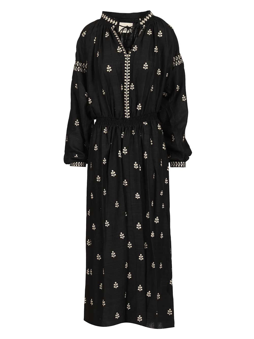 Isabel Marant Tussar Silk Dress - Black