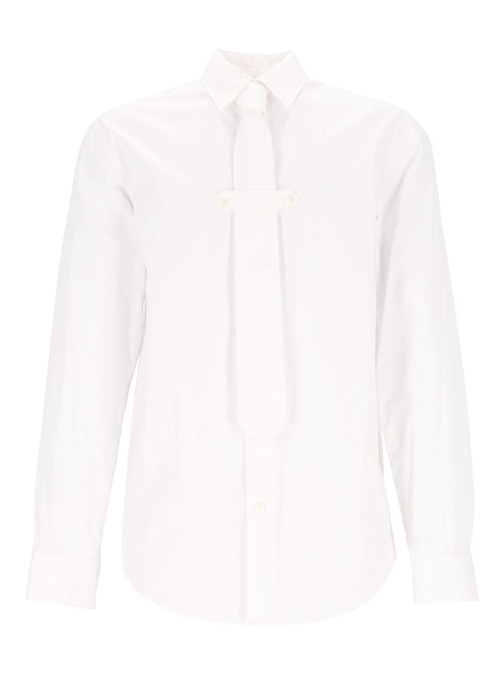 Dries Van Noten Poplin Shirt With Tie - White