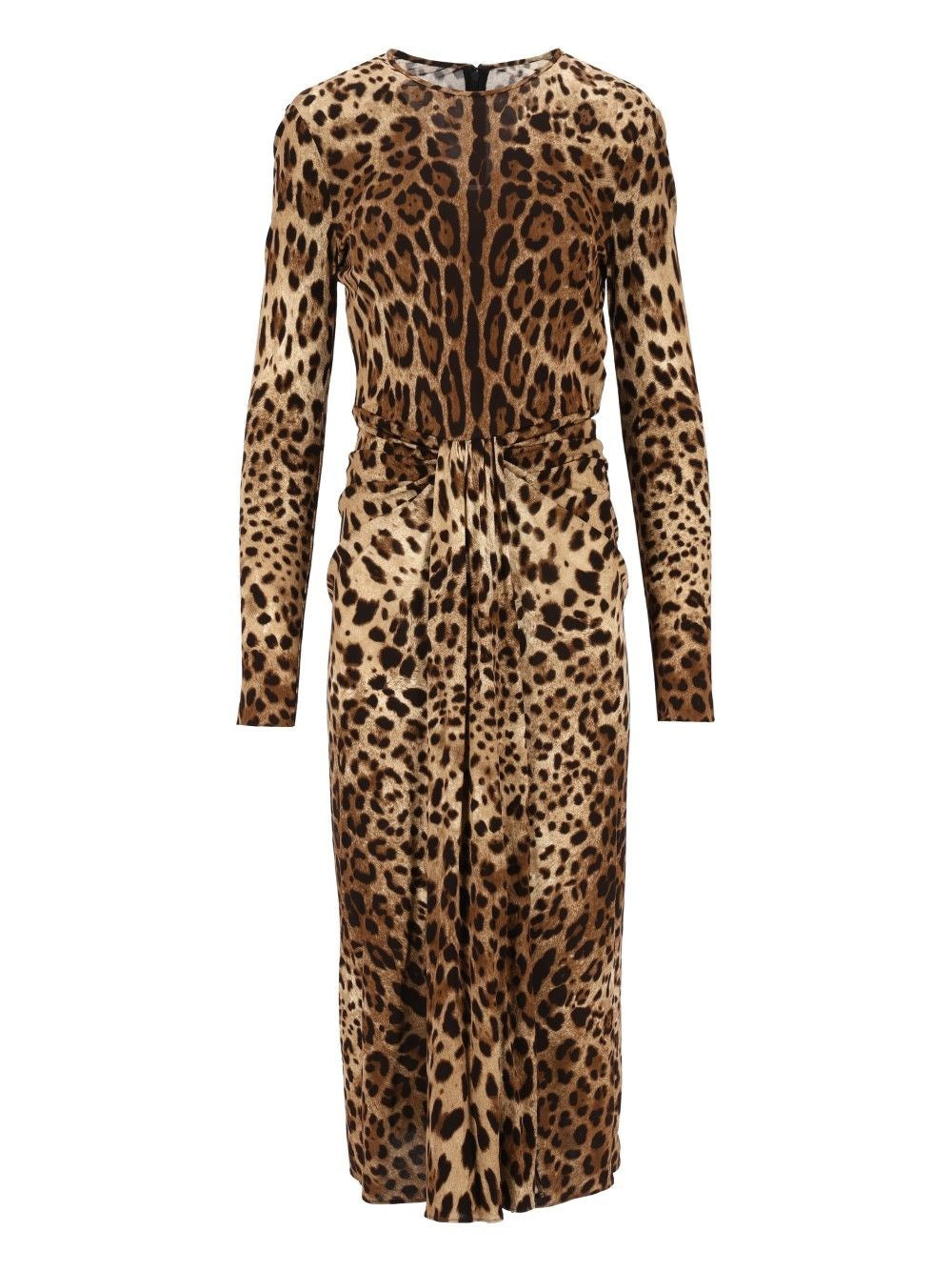 Dolce & Gabbana Viscose Jersey Dress With Leo Print - Animal Print