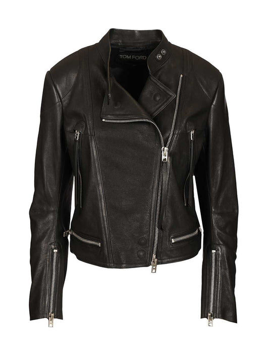 Tom Ford Leather Racer Jacket - Black