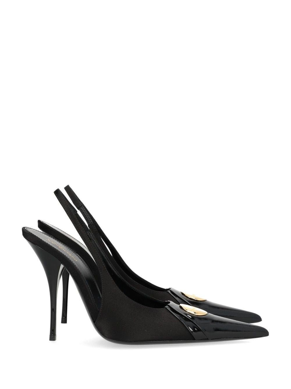 Saint Laurent Louis Décolleté In Patent Leather And Satin - Black