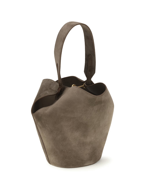 Khaite Mini Lotus Suede Handbag - Cedar