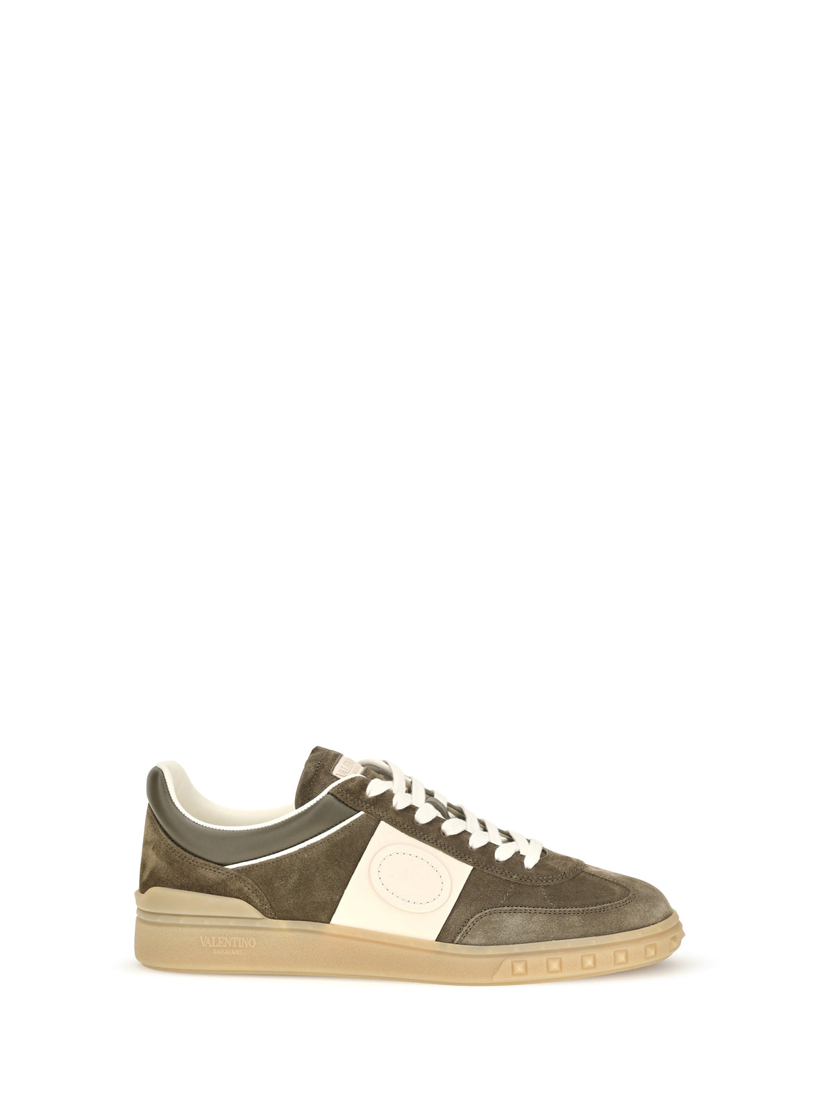 Valentino Garavani Low Top Upvillage Sneakers in suede split leather and nappa calfskin - Army Green/Army Green-Glace/Glace/Ambra