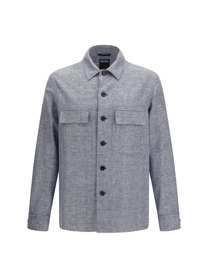 ZEGNA Crossover Shirt Jacket in linen wool and silk