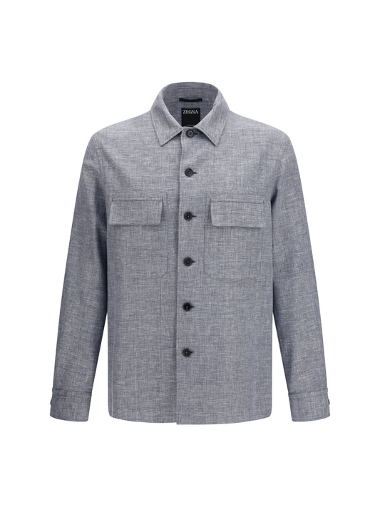 ZEGNA Crossover Shirt Jacket in linen wool and silk