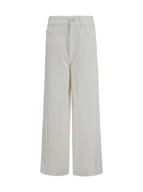 Brunello Cucinelli High-Rise Palazzo Jeans - Panama