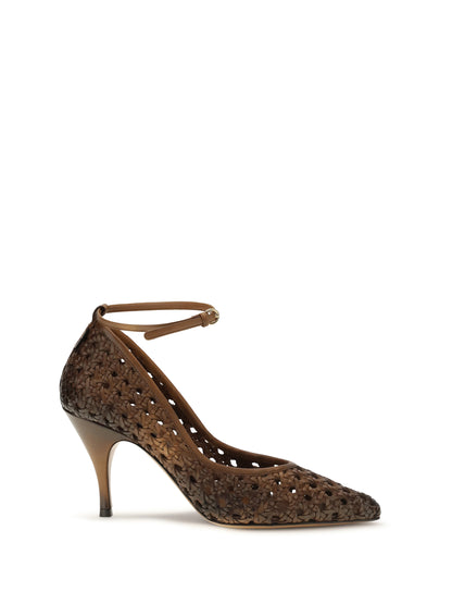 Miu Miu Woven leather Pumps - Cognac