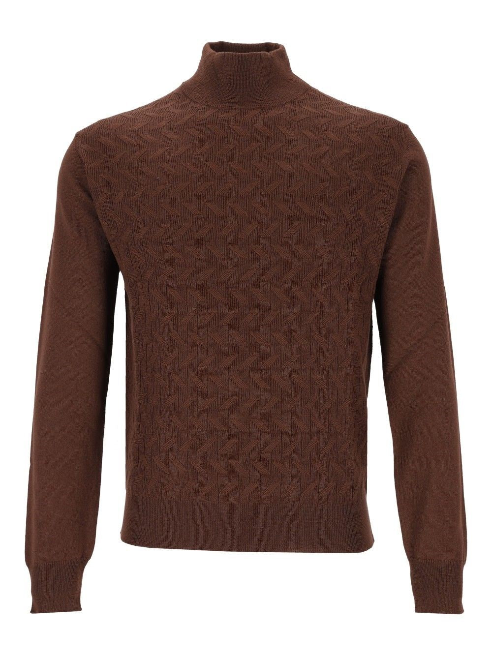 Corneliani Turtleneck With Inlays - Brown