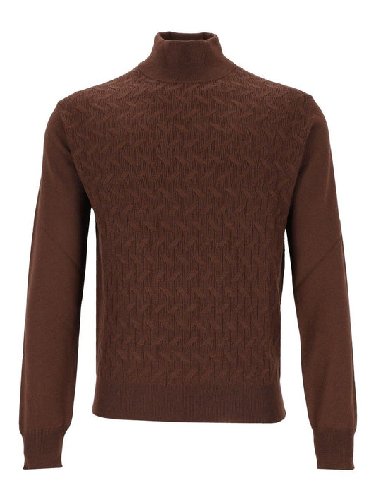 Corneliani Turtleneck With Inlays - Brown