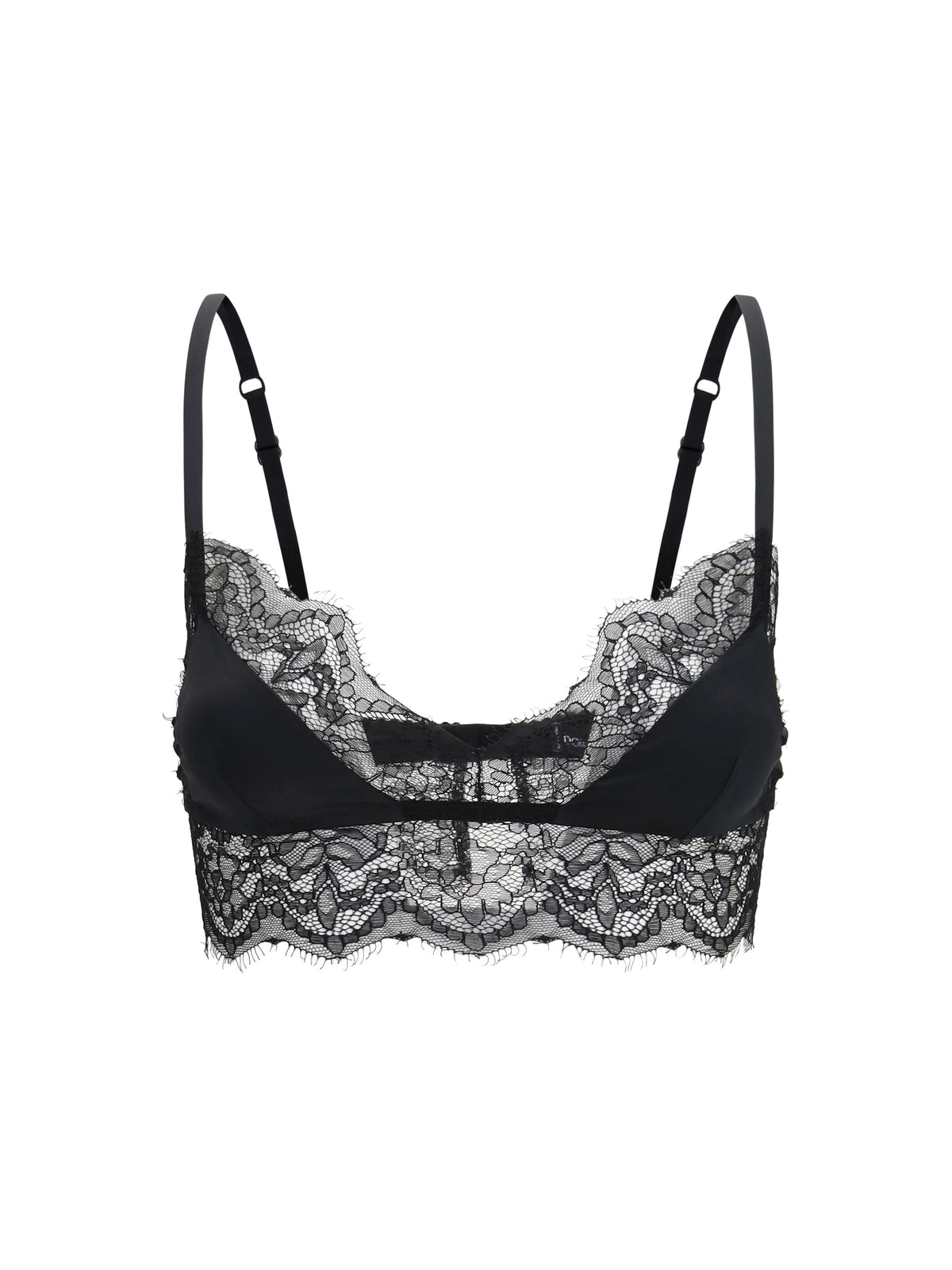 Dolce & Gabbana Satin soft-cup bralette Bra with lace - Black
