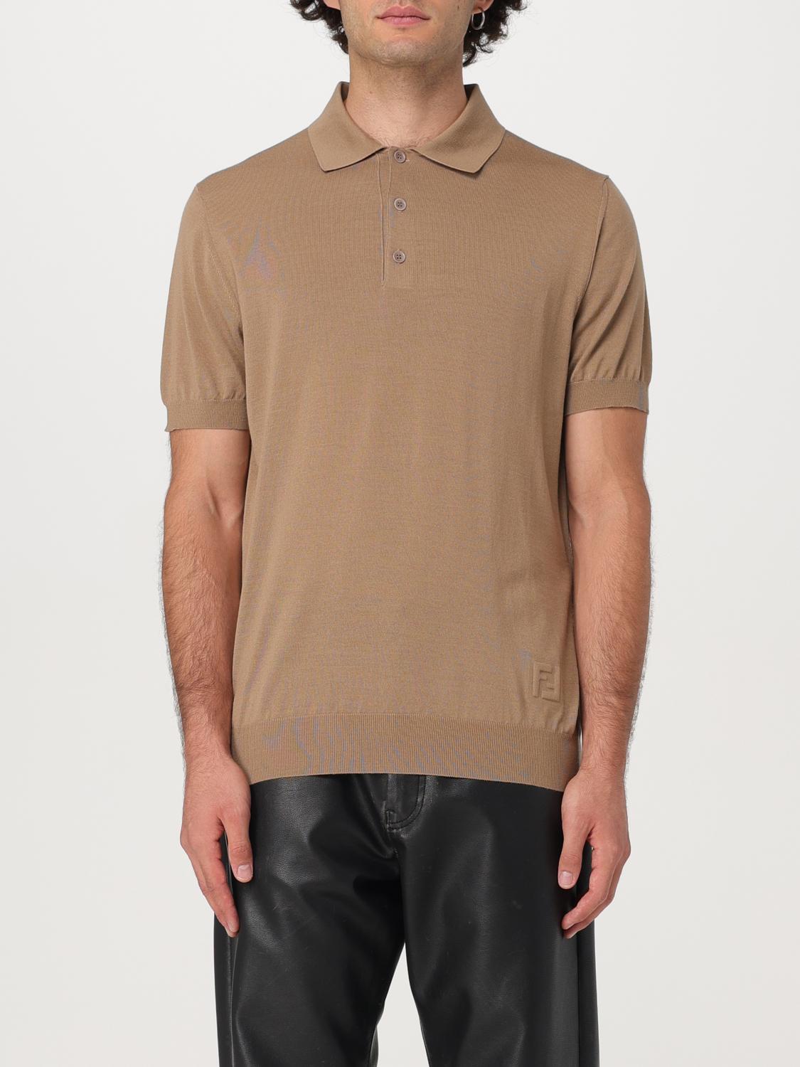 Fendi Polo Shirt Men Beige
