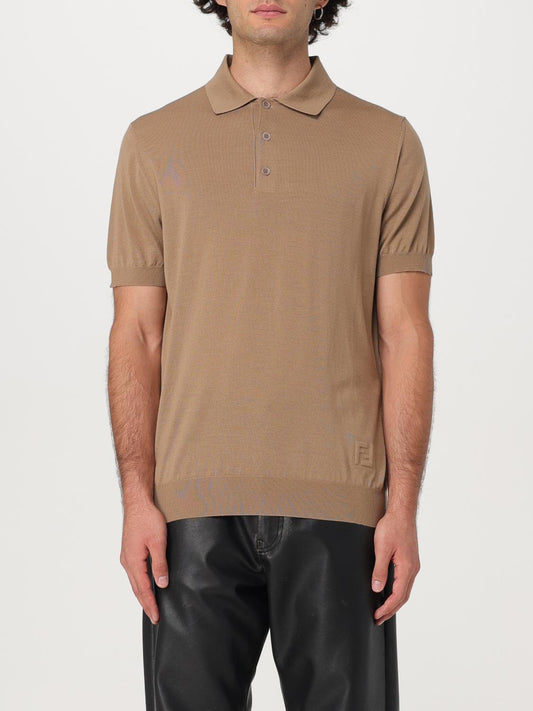 Fendi Polo Shirt Men Beige