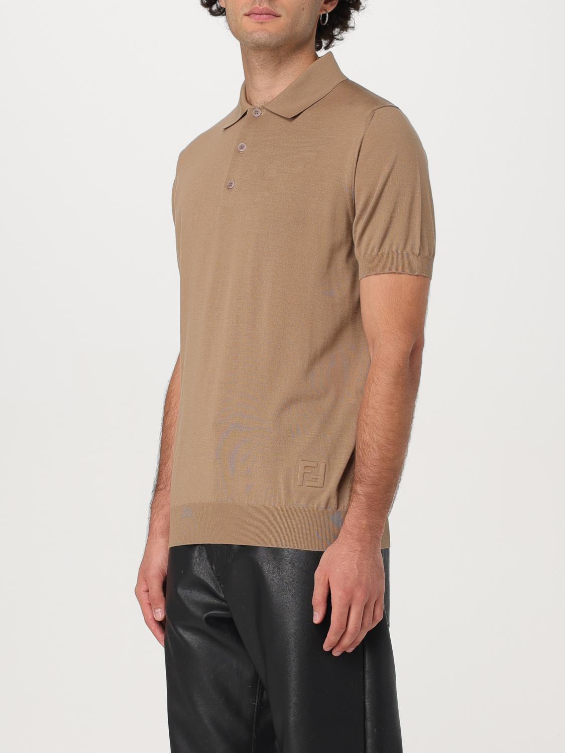 Fendi Polo Shirt Men Beige