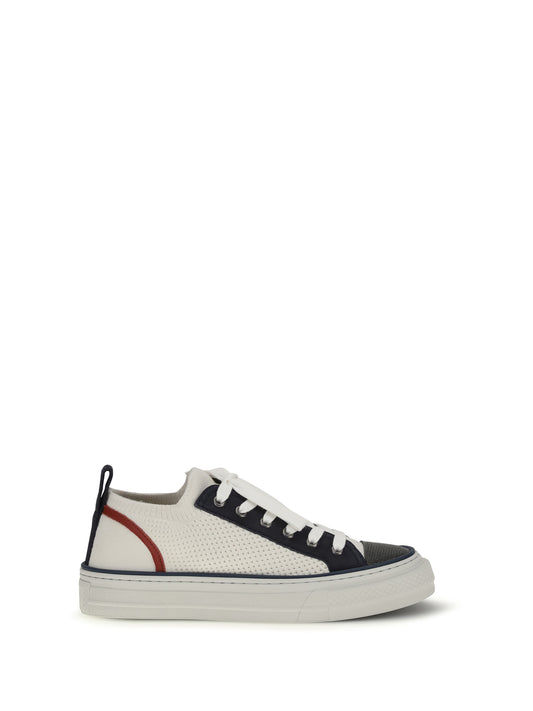 BRUNELLO CUCINELLI Cotton knit and suede Sneakers with Precious Toe