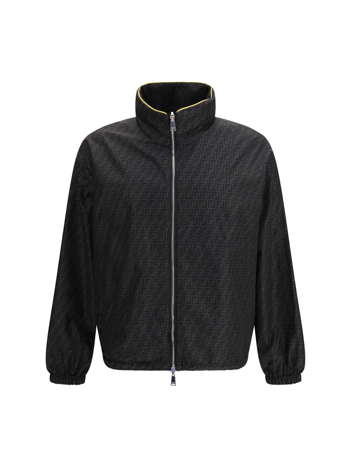 Fendi FF jacquard zipped reversible Windbreaker - Black