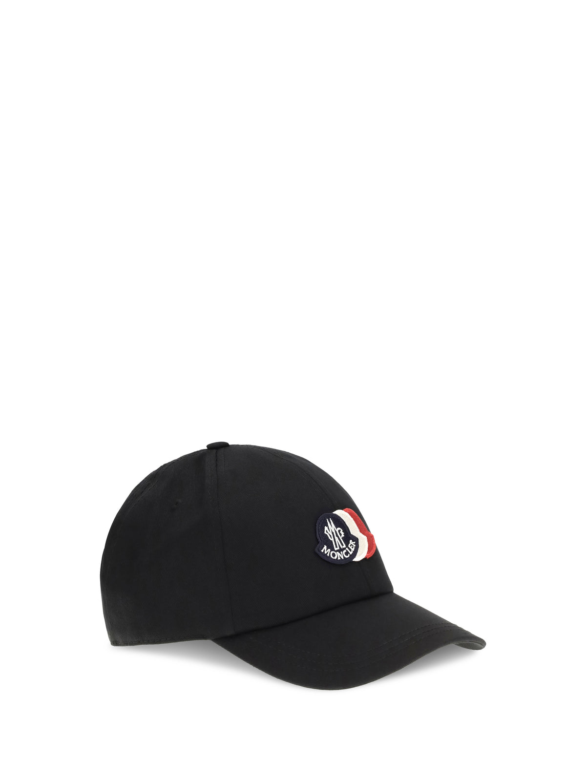 Moncler Baseball Cap with tricolour logo - Black