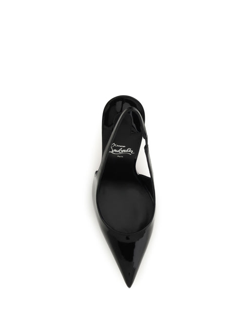 Christian Louboutin Miss Z slingback patent leather Pumps - Black/Lin Black