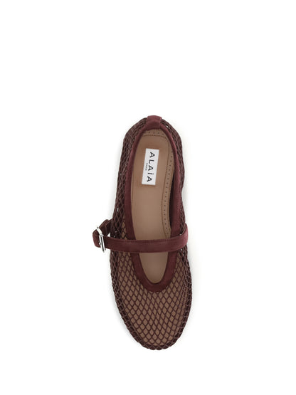 AlaïA Mesh Ballerinas - Rouge Grenat