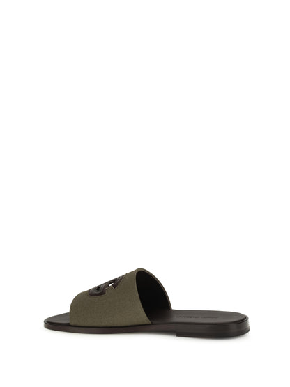DOLCE & GABBANA canvas slide Sandals