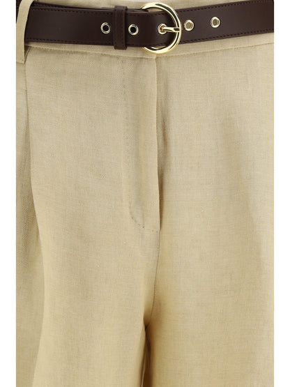 Max Mara Studio Mstsumero Pants in linen batavia - Coloniale