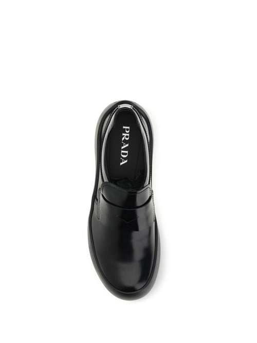 Prada Leather Loafers - Black