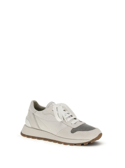 BRUNELLO CUCINELLI Precious Toe Sneakers in suede and techno fabric