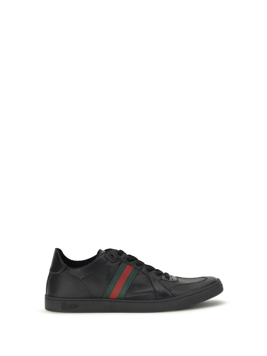 Gucci Stretch Coda leather Sneakers - Black/Black/Vrv
