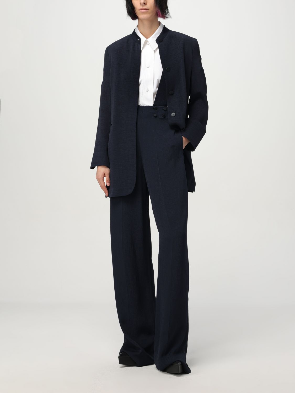 アウターその他 EMPORIO ARMANI Woman Blazer Blue EW000985TE12254 OB003 Emporio Armani Blazer Woman Blue – Modishus