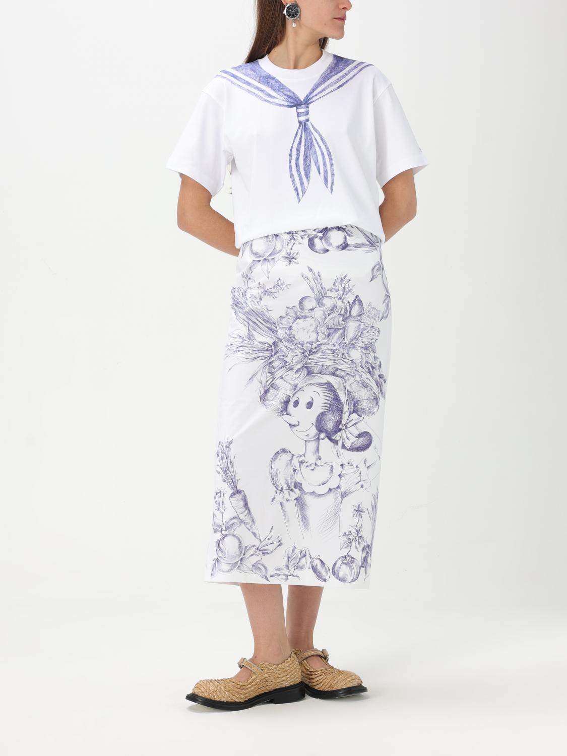 スカート MOSCHINO Women Mid Skirts A01230450 3002 WHITE Moschino Couture Skirt Woman White – Modishus