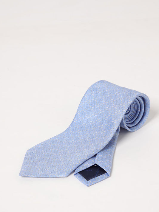 Ferragamo Tie Men Gnawed Blue