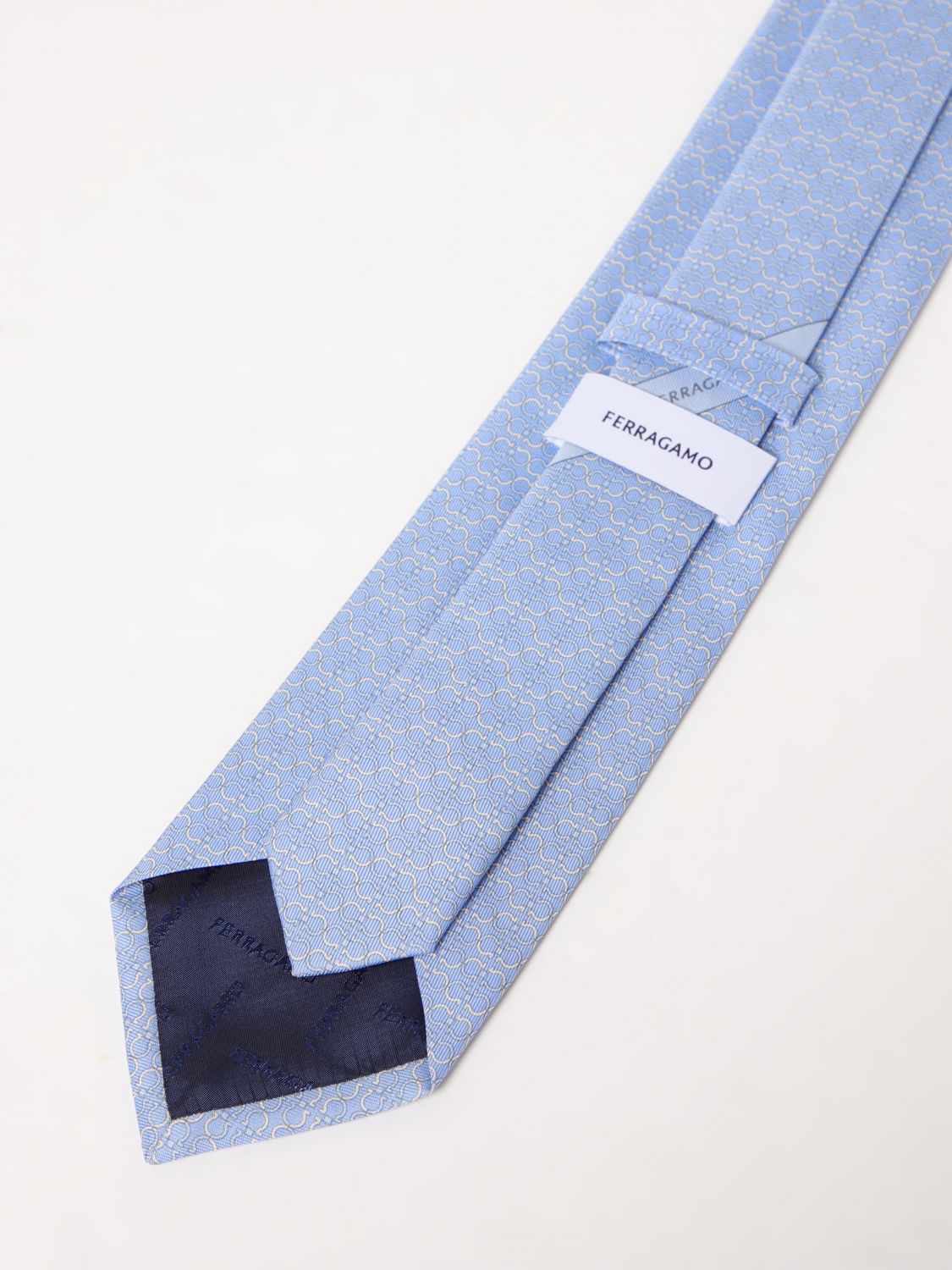 Ferragamo Tie Men Gnawed Blue